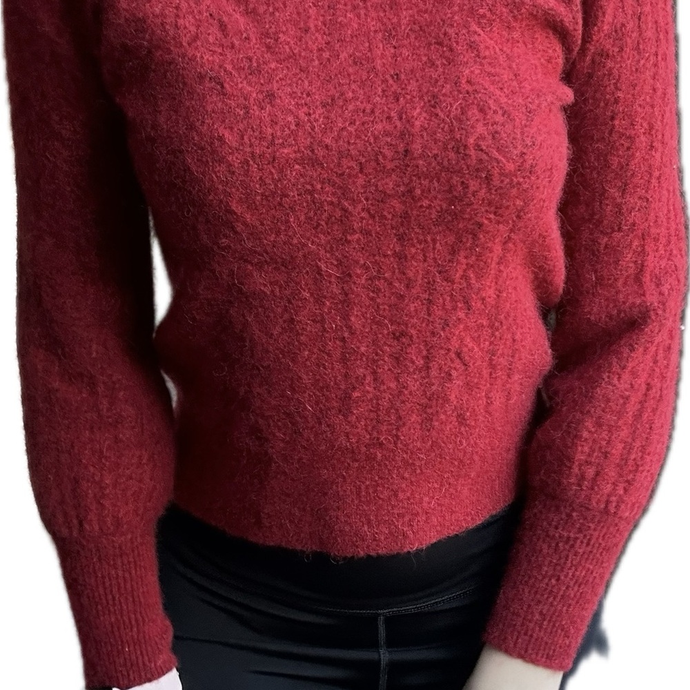 Banana Republic Red Crew Neck Sweater with Cable Knit